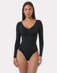 Body à manches longues sans couture SculptEase™ — Support sans fil & Lissage ciblé