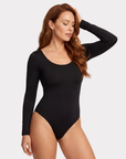 Body à manches longues sans couture CurveSculpt™ — Support sans fil & Contrôle lissant de la taille