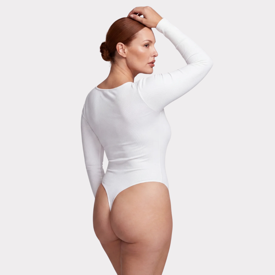 Body à manches longues sans couture CurveSculpt™ — Support sans fil &amp; Contrôle lissant de la taille